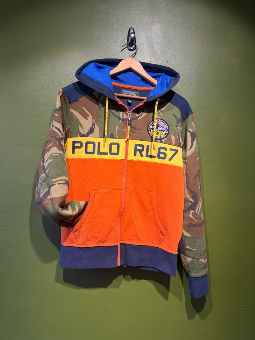 Polo Ralph Lauren Colorblock Camo Zip-Up Double Knit Hoodie
